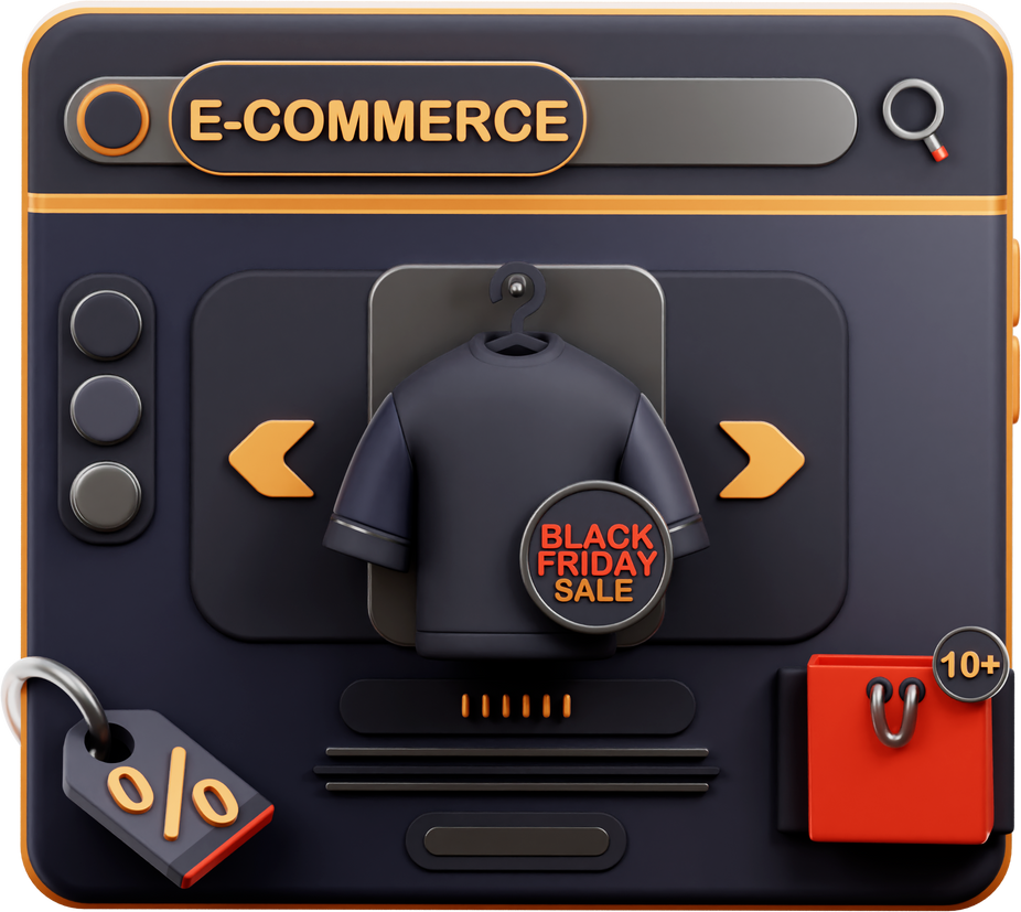 E-Commerce Black Friday Sale 3D Icon